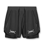 Neue Doppeldecker-Laufshorts Fitness Workout Bermuda Schnelltrocknende Kurze Hosen Unterteile | K-55 
