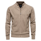 Herren-Strickjacke mit V-Ausschnitt und Farbbesatz – Lässiger, locker sitzender Pullover mit Knöpfen für den Herbst | SW199 