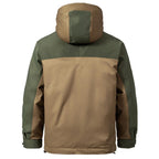 Men's Winter Down Jacket Color Block Puffer Coat Winter Cargo Down Camping Jackets |