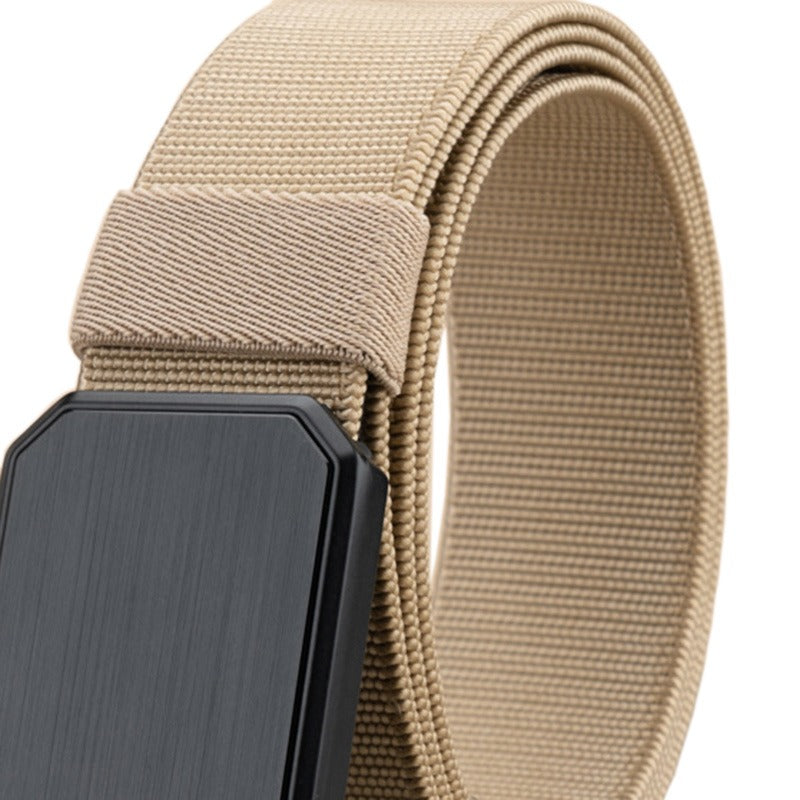Herren-Stretch-Nylon-Gürtel mit magnetischer Metallschnalle, elastischer Jeansgürtel 