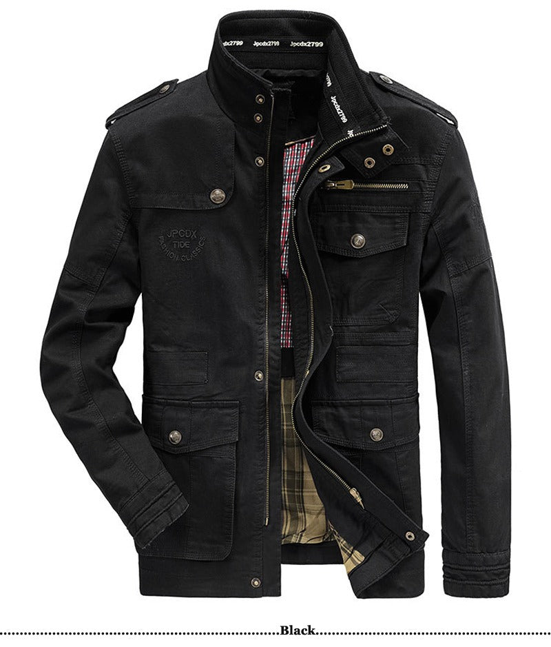 Übergröße Herren Baumwolle Pilotenmantel Jacke Streetwear Bomberjacke Cargo Flight OutWear Blazer | CDX8255 