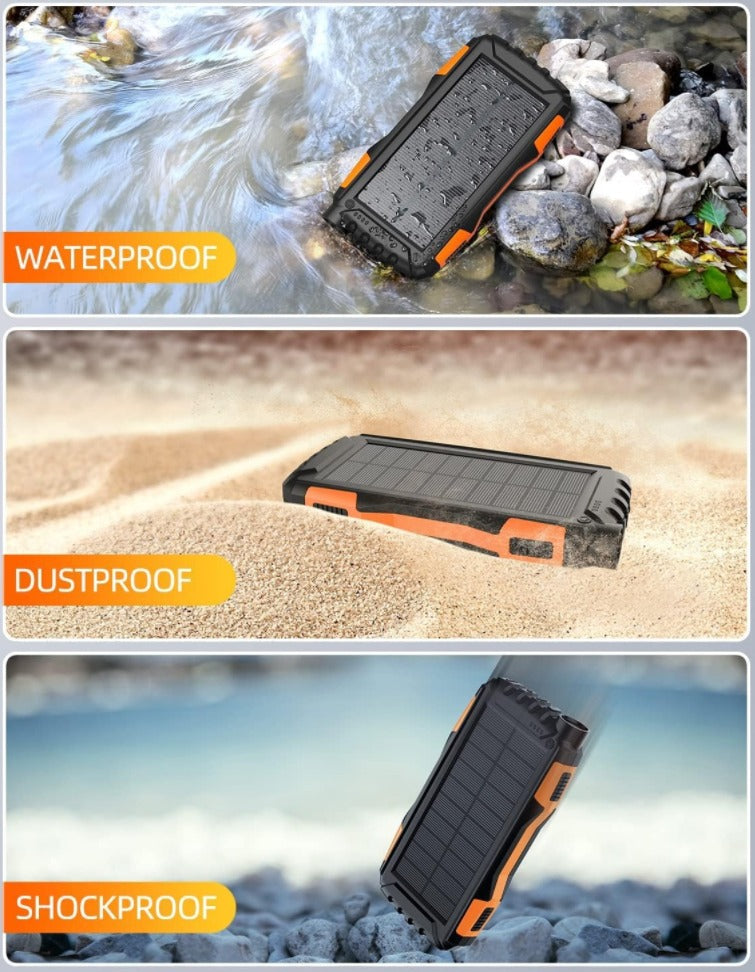Solar Power Bank 20000mAh Tragbare Lade Power Bank Externes Akkuladegerät | 00010 