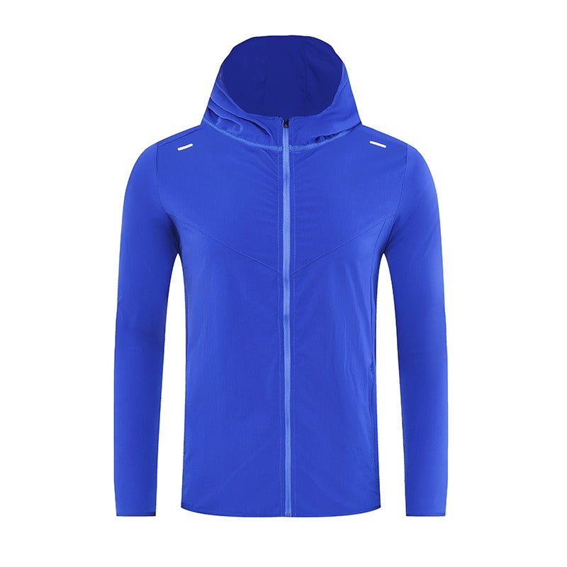 Herren Premium Qualität Reflektierende Streifen Sport Lauf Kapuzenoberteil Wasserdichte Outdoor Windrunner Gym Workout Jacken 