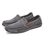 Herren Slipper aus gewaschenem Canvas | Atmungsaktiv, rutschfest, klassischer Deck-Stil | 8806 
