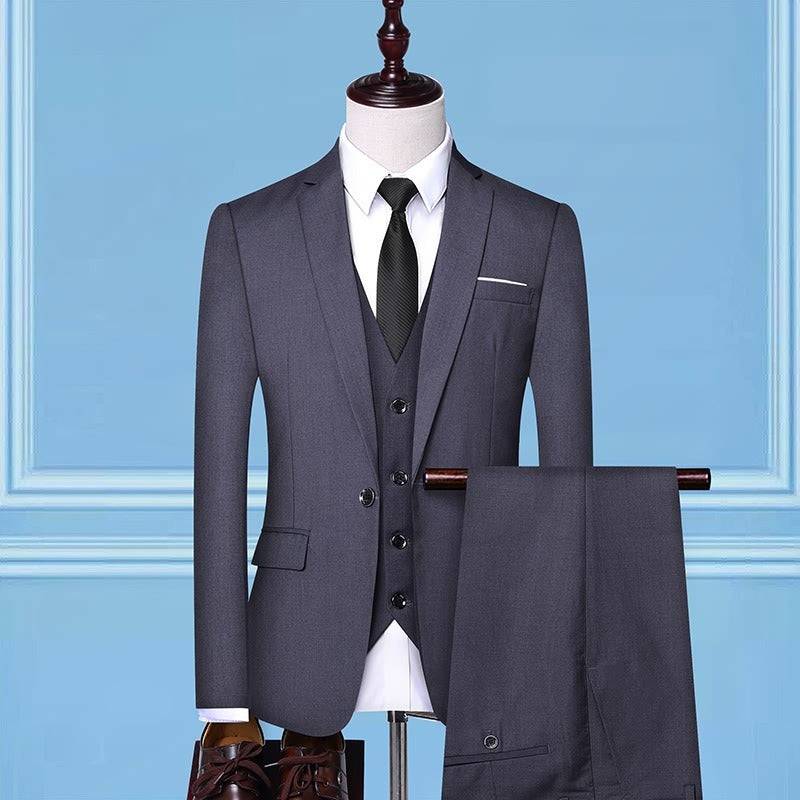 Costume de bureau de luxe 3 pièces pour homme, tenue de soirée de mariage, veste d'affaires | AD3006 