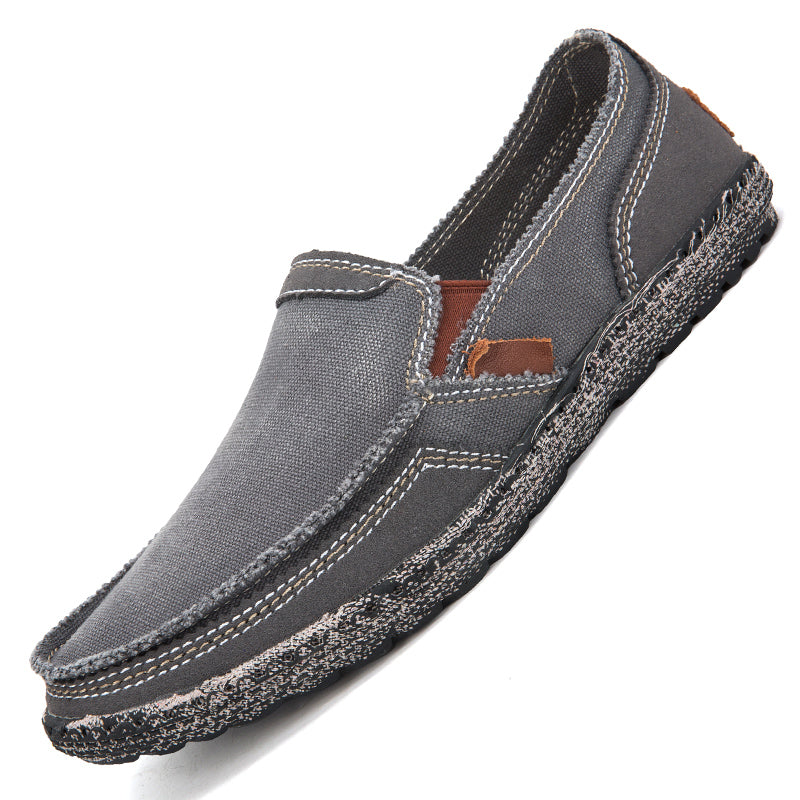 Herren Slipper aus gewaschenem Canvas | Atmungsaktiv, rutschfest, klassischer Deck-Stil | 8806 