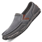 Herren Slipper aus gewaschenem Canvas | Atmungsaktiv, rutschfest, klassischer Deck-Stil | 8806 