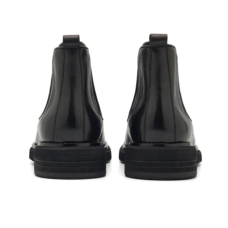 Men's Chelsea Boots | 2025 Autumn Winter British Retro Ankle Boots | Chunky Sole Leather Pull-On Boots | B3923