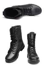 Men's Tactical Combat Boots | Outdoor Hiking Ankle Boots | Anti-Puncture & Durable Leather Work Boots | DKHYA7-91613