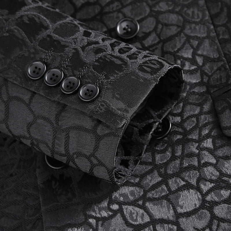 Big &Tall Men's Double Breasted Blazer | Slim Fit Business Casual Sport Coat | Non-Iron Polyester Blend | 7220