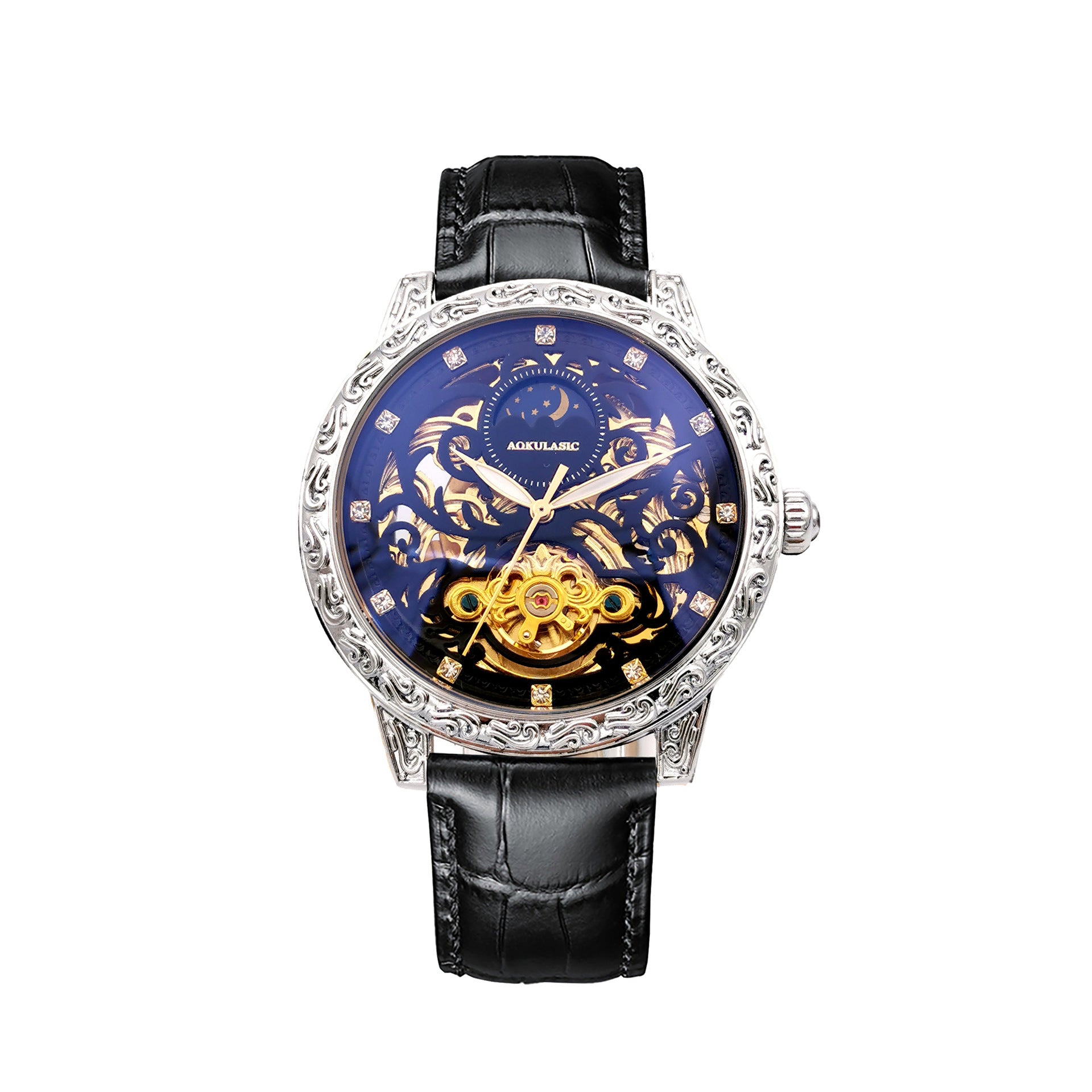 Mechanische Herrenuhren Automatik Wasserdicht Business Armbanduhr Lederuhr | 2120-6 