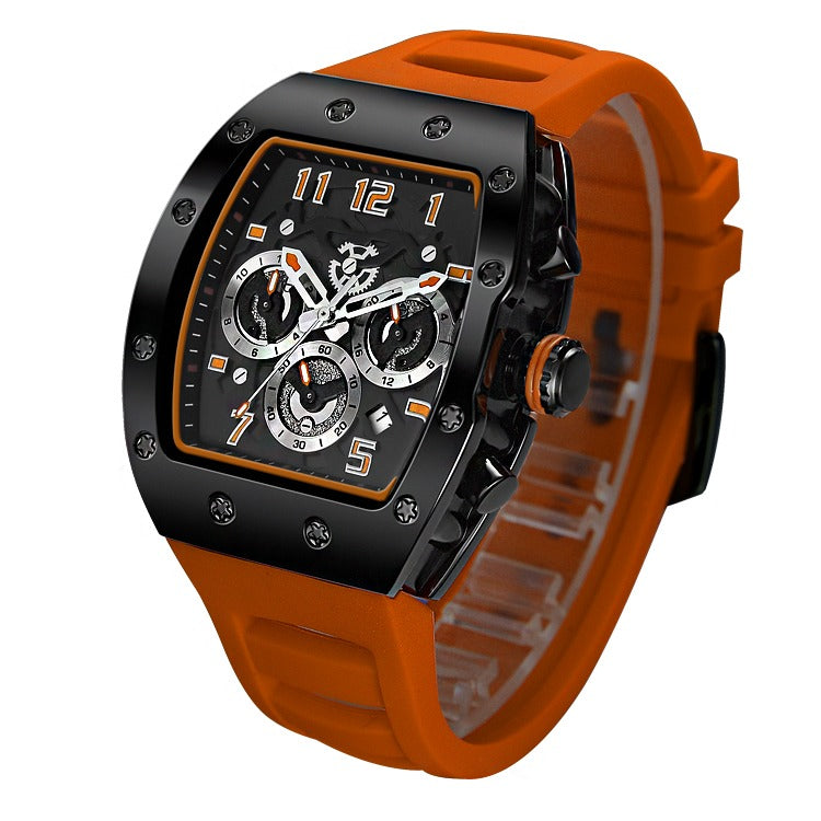 Luxus-Herrenuhr in Weinfassform, wasserdicht, vollautomatisch, mechanisch | G5867 