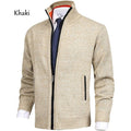Herren Stehkragen Strick Einfarbig Reißverschluss Outdoor Strickjacke Strickwaren Casual Tops Mantel Jacke | 7701 