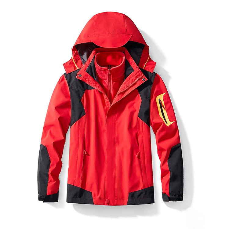 Unisex Wintersport Wandern Bergfüllung Baumwolle Polarfleece Drei-in-Eins Outdoor Wanderjacke | 