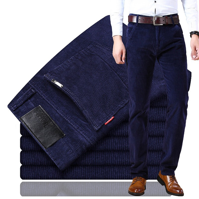 Herren Cordhose Straight Tube Slim Fit Jeans Elastische Businesshose Vielseitige Hose Lässige Dehnbare Bequeme Hose | 6686 