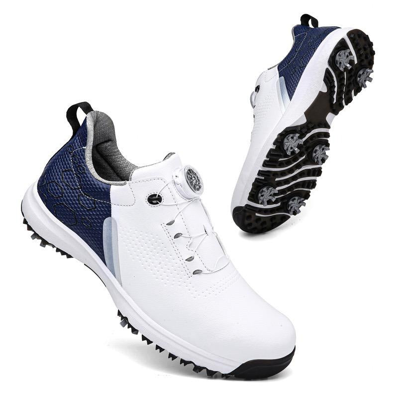 Premium Quality Men's Waterproof Golf Shoes with Spikes - Quick Lacing Trainers | 999A