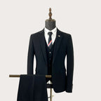 Sharp &amp; Tailored Herren 3-teiliges Slim Fit Einreihiger Anzug Blazer Hochzeit Business Anzughose und Weste Set | HC69 