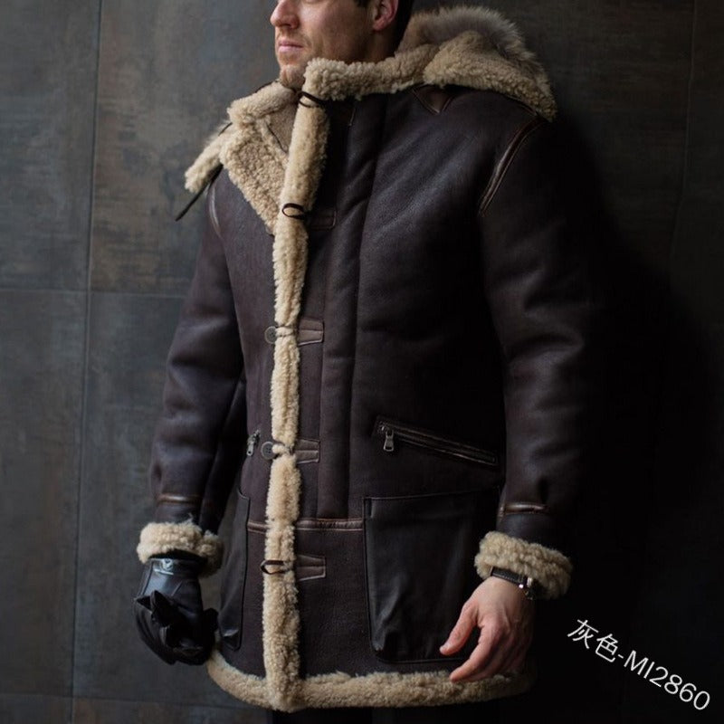 Herren Winter Lässig Warm Dick Parka Oberbekleidung Plus Size Pelzjacke Mäntel | 3258# 