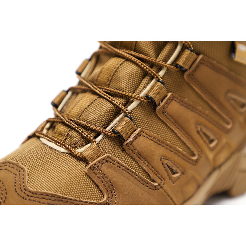 Mid-Low Tactical Combat Boots | Outdoor Desert Hiking Shoes for Men & Women | All-Terrain Camping Trekking Footwear | 054