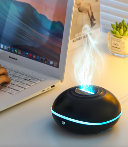 Aromatherapie-Diffusor mit realistischem Flammeneffekt – 7-farbiger LED-Luftbefeuchter mit USB-Stromversorgung für Zuhause, Büro und Schlafzimmer | SD13 