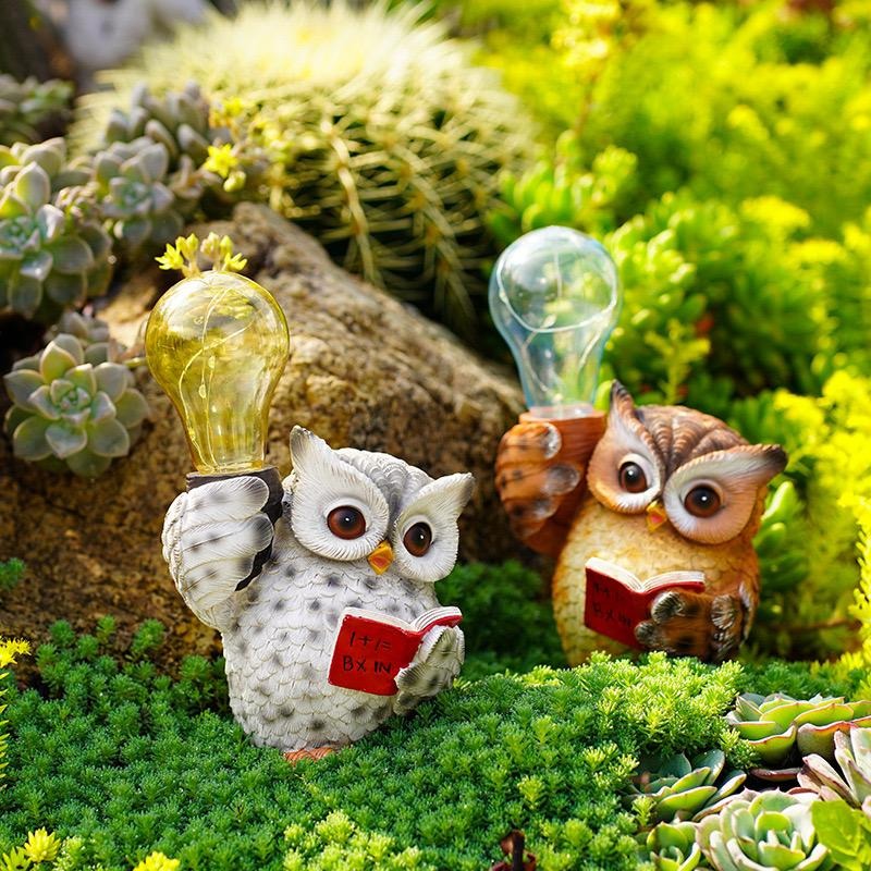 Solar-Eule-Gartenleuchte, LED-Dekoration für den Außenbereich, Tier- und Vogel-Ornament für Garten- und Terrassendekoration | RDW102 