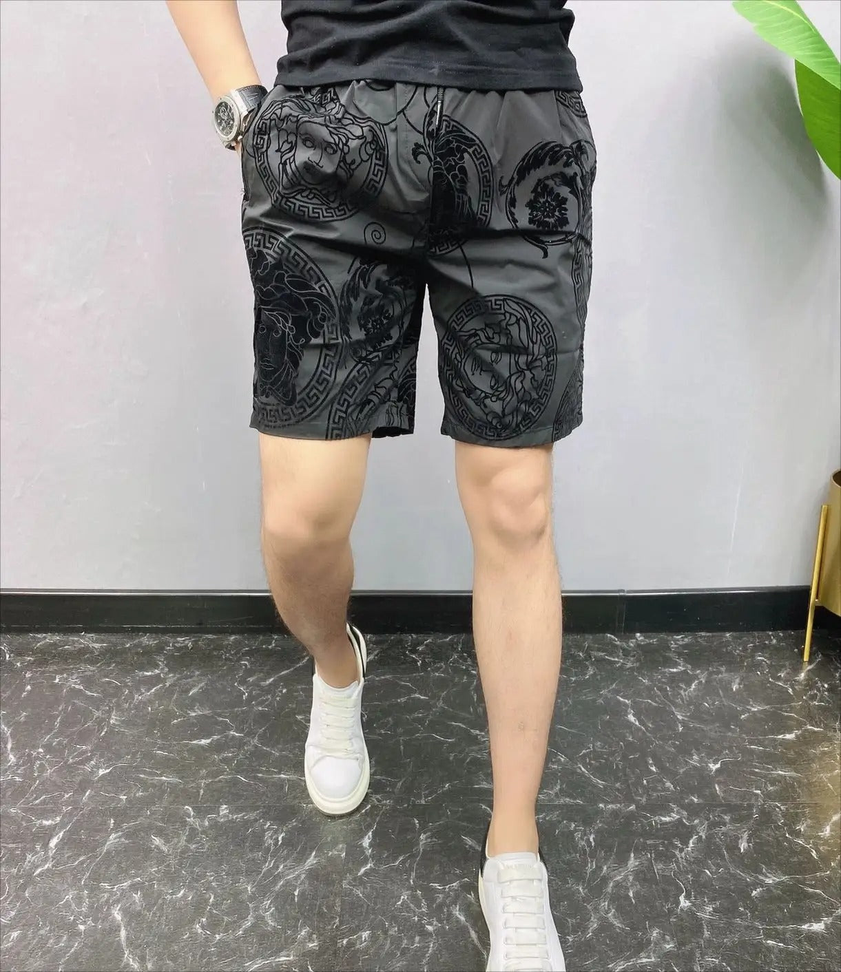Lässige Polyester-Shorts für Herren, beflockt, kurze Shorts für den Sommer und den Strand, bedruckt | #71 