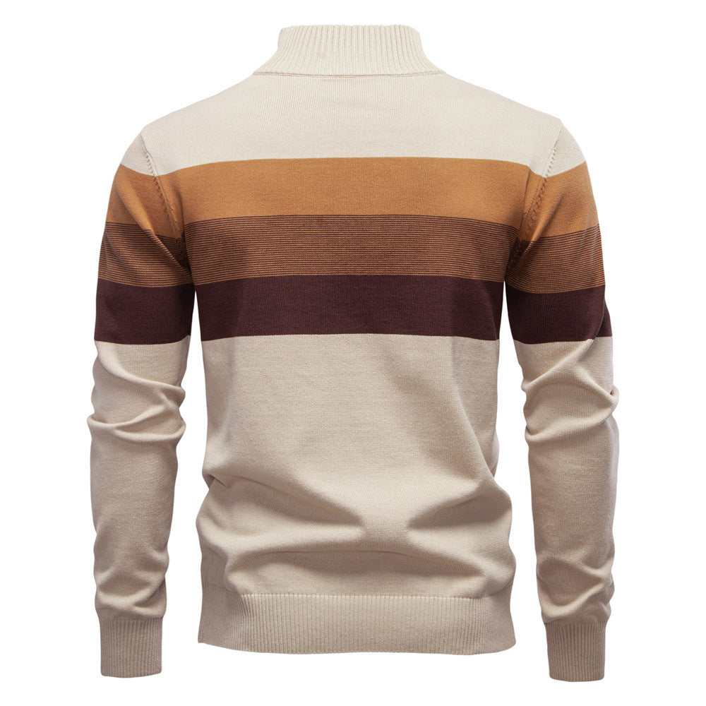 Herren Strickpullover mit Stehkragen und halbem Reißverschluss – Slim Fit Pullover für Herbst &amp; Winter | Y245 