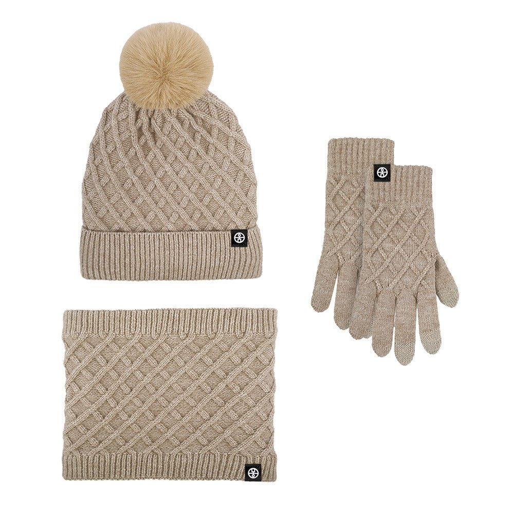 Wintermütze, Mütze, Schal, Handschuhe, Unisex, Winterwärmer, Fleece-gefüttert, Strickmütze, Schal, Handschuhe, Set | 121620 