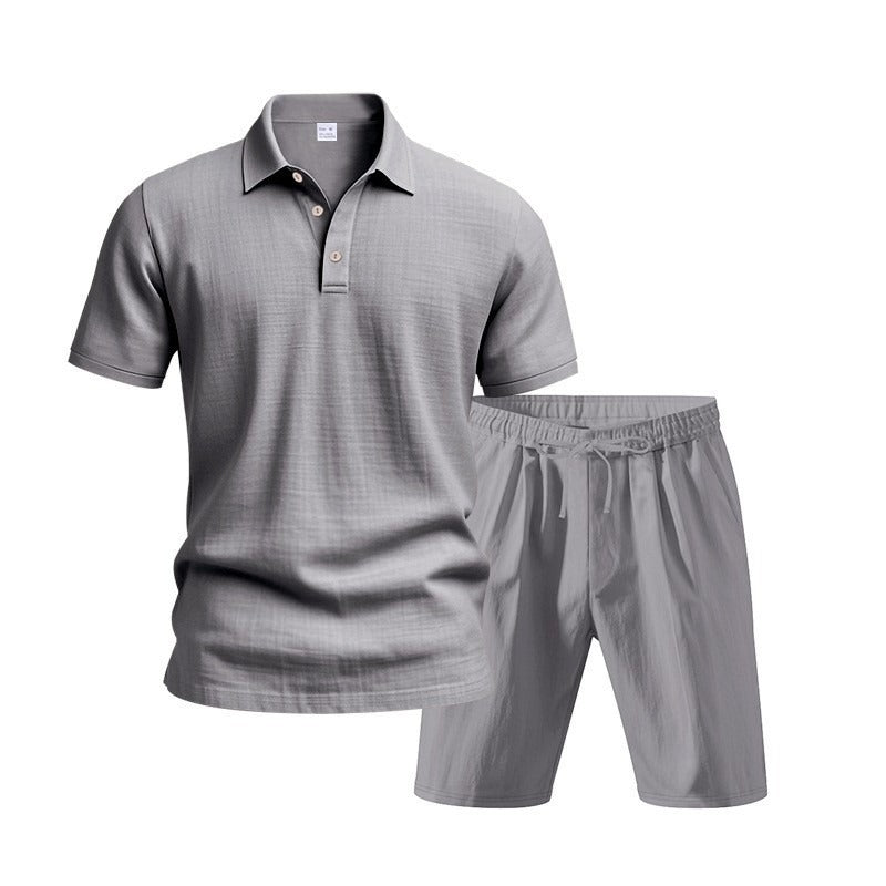Atmungsaktives Leinen-Polo-Set für Herren – Cooles und bequemes Shirt- und Shorts-Outfit-Set | BKCS-20
