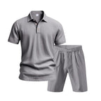Atmungsaktives Leinen-Polo-Set für Herren – Cooles und bequemes Shirt- und Shorts-Outfit-Set | BKCS-20