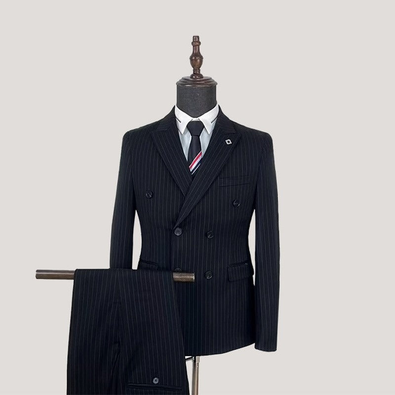 Zweireihiger Herrenanzug, 3-teilig, maßgeschneidert, Smart Fit, für Anlässe, Partys, Business-Anzüge (Blazer + Weste + Hose) | HC67 