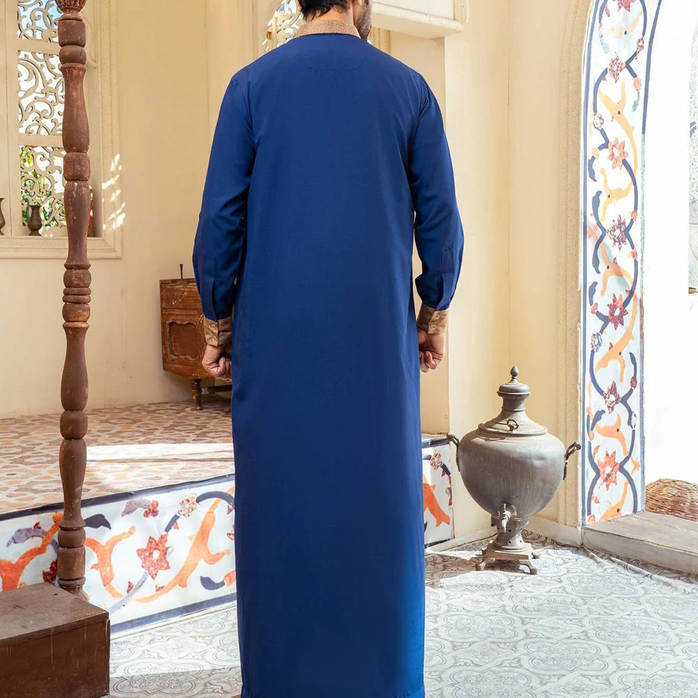Muslimische Langarmkleider für Männer im nahöstlichen Stil, bestickt, lässig, ethnisch, arabischer Stil | 51226 