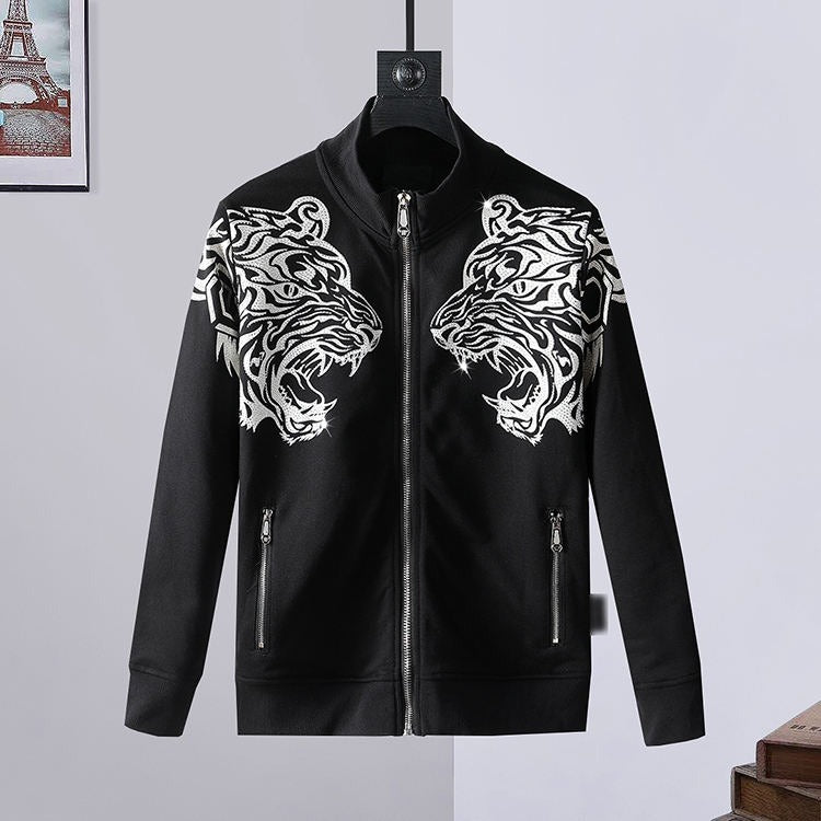 Herren Winter Stehkragen Freizeitanzug Reißverschluss Trendy Hot Diamond 3D Modeanzug | 895 