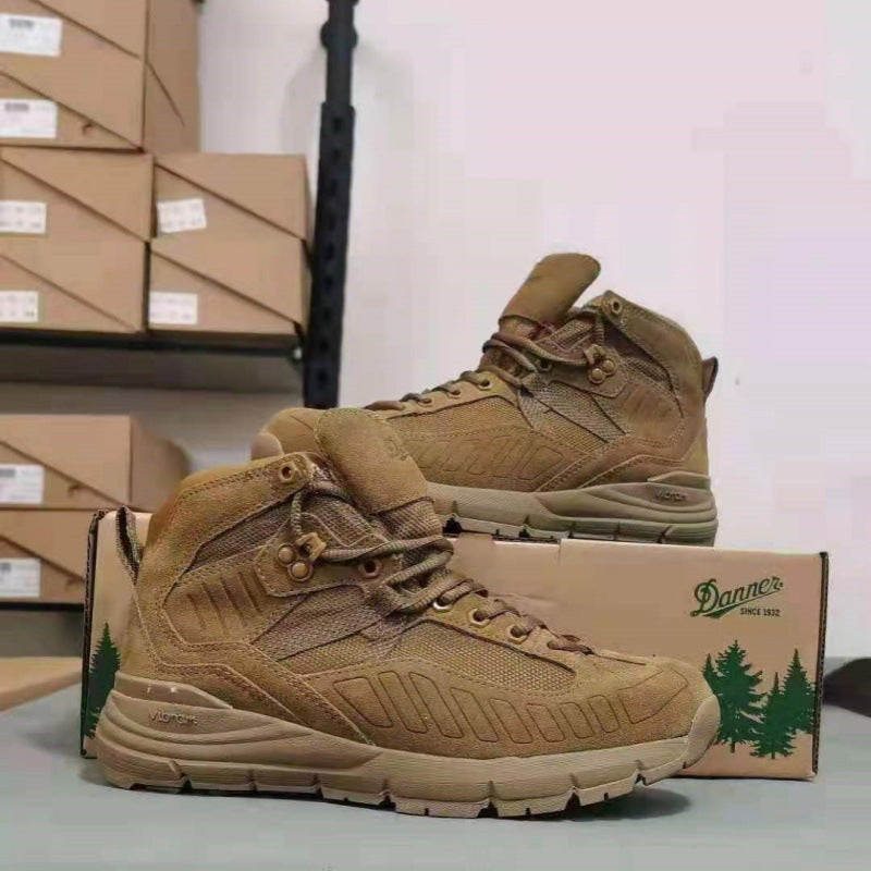 High-Top Desert Tactical Boots | Waterproof Suede Hiking Shoes with Gore-Tex & Vibram Sole | Breathable Outdoor Trekking Footwear | Tex01