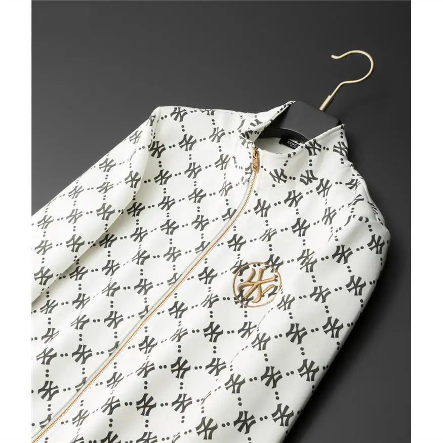 Europäische Luxus-Stickerei-Druck Stehkragen Casual Pullover Jacke | 21049 