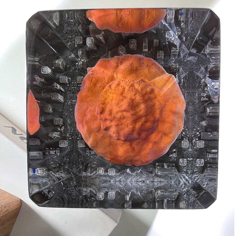 Atomic Bomb Mushroom Cloud Resin Lamp Oppenheimer Style Creative Night Light Decor Epoxy Craft for Desk & Gift
