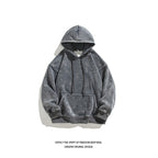 Unisex Heavy French Terry Bonded Fleece Hoodie Dicker Vintage Distressed Washed Pullover | A042-23XW99282 