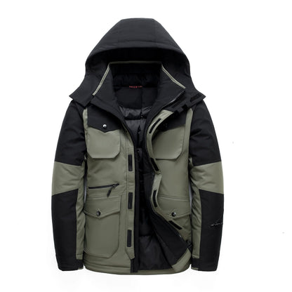 Men Waterproof Winter Down Jacket White Duck Down Parkas Mid-Length Thick Warm Overcoat | DJ046