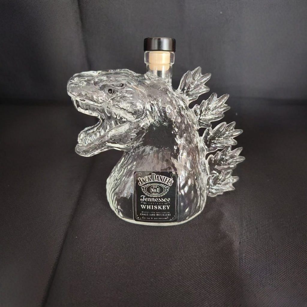 Godzilla Whiskey Bottle Collectible Monster-Shaped Glass Decanter 300ml Novelty Liquor Container for Home Bar & Gifts