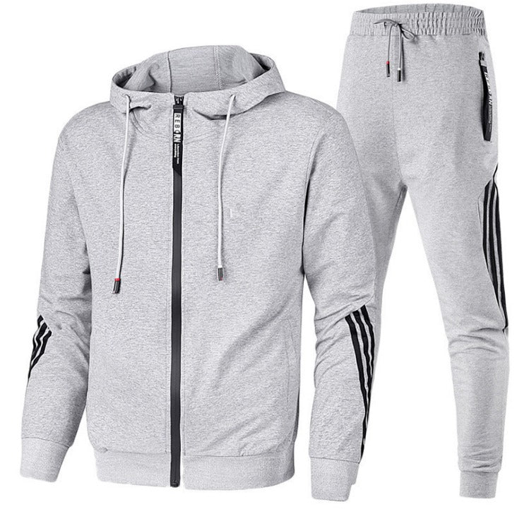 Herren Casual Trainingsanzug Langarm Athletic Set Full Zip Jacke und Hose Hoodie Anzug 