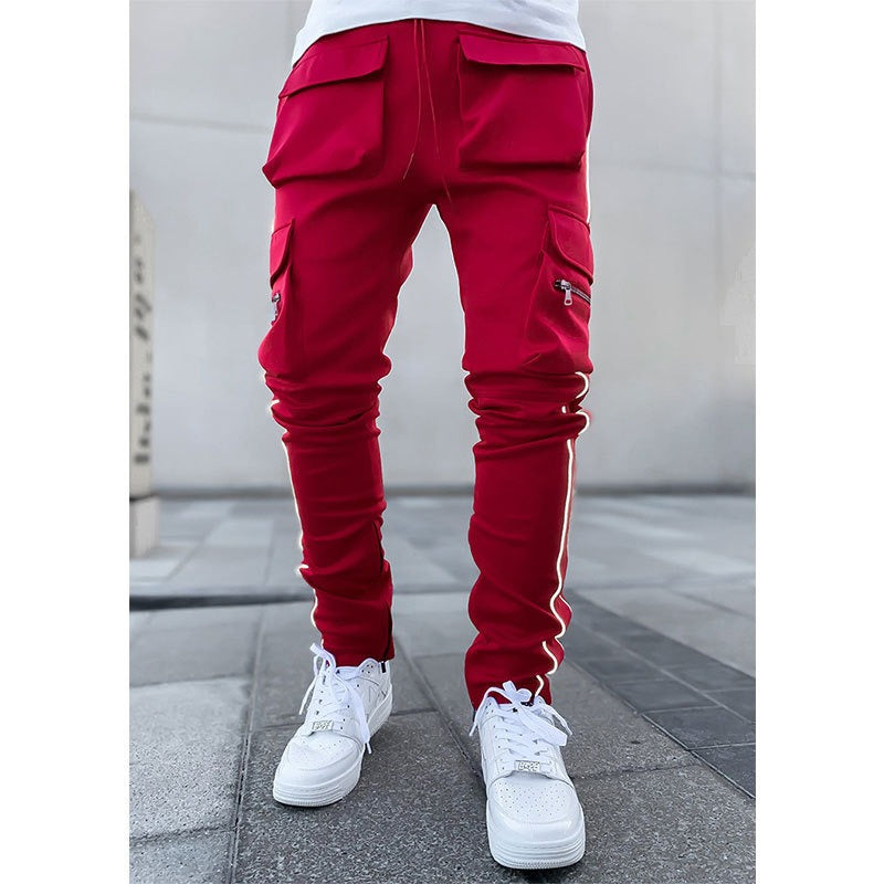 Herren Casual Joggers mit Kordelzug Elastischer Bund Cargohose Hip Hop Jogginghose | CK838 