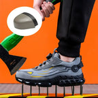 Leichte Sicherheitsschuhe mit Stahlkappe für Herren, Arbeitssneaker, gedrehter Knopf, leicht zu tragen, Baustiefel, atmungsaktive Sportschuhe 