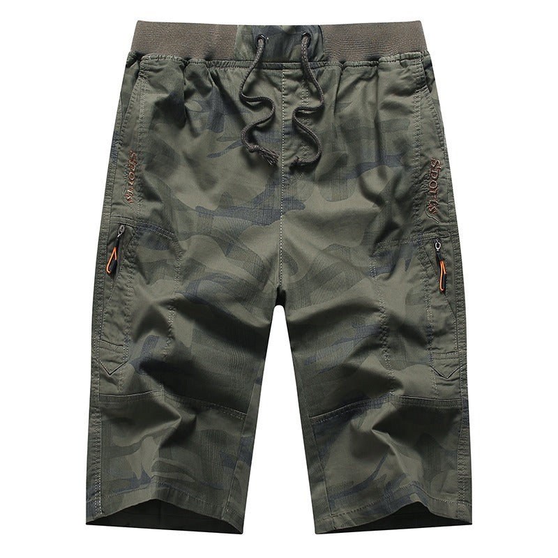 Short de travail cargo pour homme - Pantalon de combat décontracté à poches multiples - Motif camouflage - SHM3318 