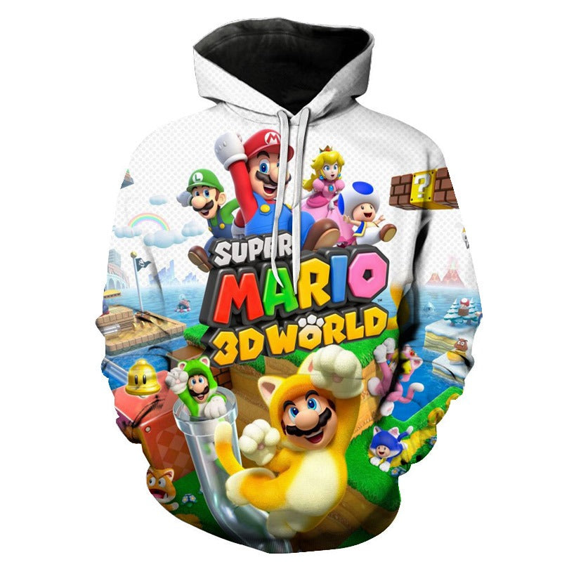 Super Mario Bros Printed Hoodie Pullover Autumn hip-hop Coat Sweatshirt Jumper | w17747