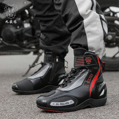 Designer Off-Road Racing Motocross Boots Waterproof, Anti-Slip, Breathable Leather Motorcycle Shoes | D98