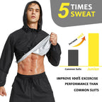 Herren Workout Sweat Suit Jacke Fatburner Top Sauna Sweat Kapuzenjacke | 1.1 