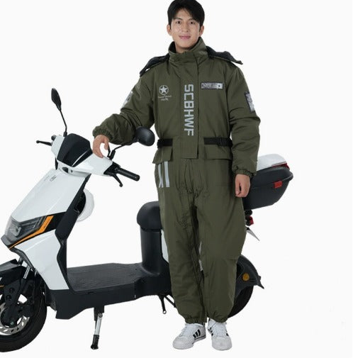 Men's & Women's Winter Ski Suit | Waterproof Windproof Fleece Jumpsuit | Cold Weather Motorcycle Riding Suit | 807