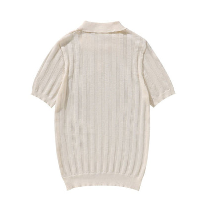 Hochwertiges Sommer-Strick-Kurzarm-Poloshirt für Herren, bequem und atmungsaktiv | POLO1 