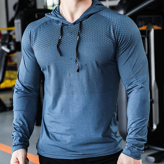 Men's Fitness Running Sport Hoodie Gym Hooded Muscle Training Sweatshirt Tops | 61139