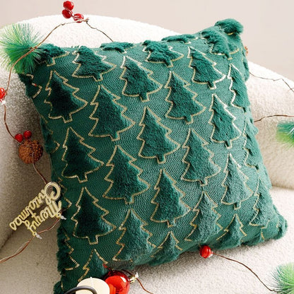 Christmas Plush Cushion Cover Decorated Square Pillow Luxurious Living Room Pillow For Home Décor |